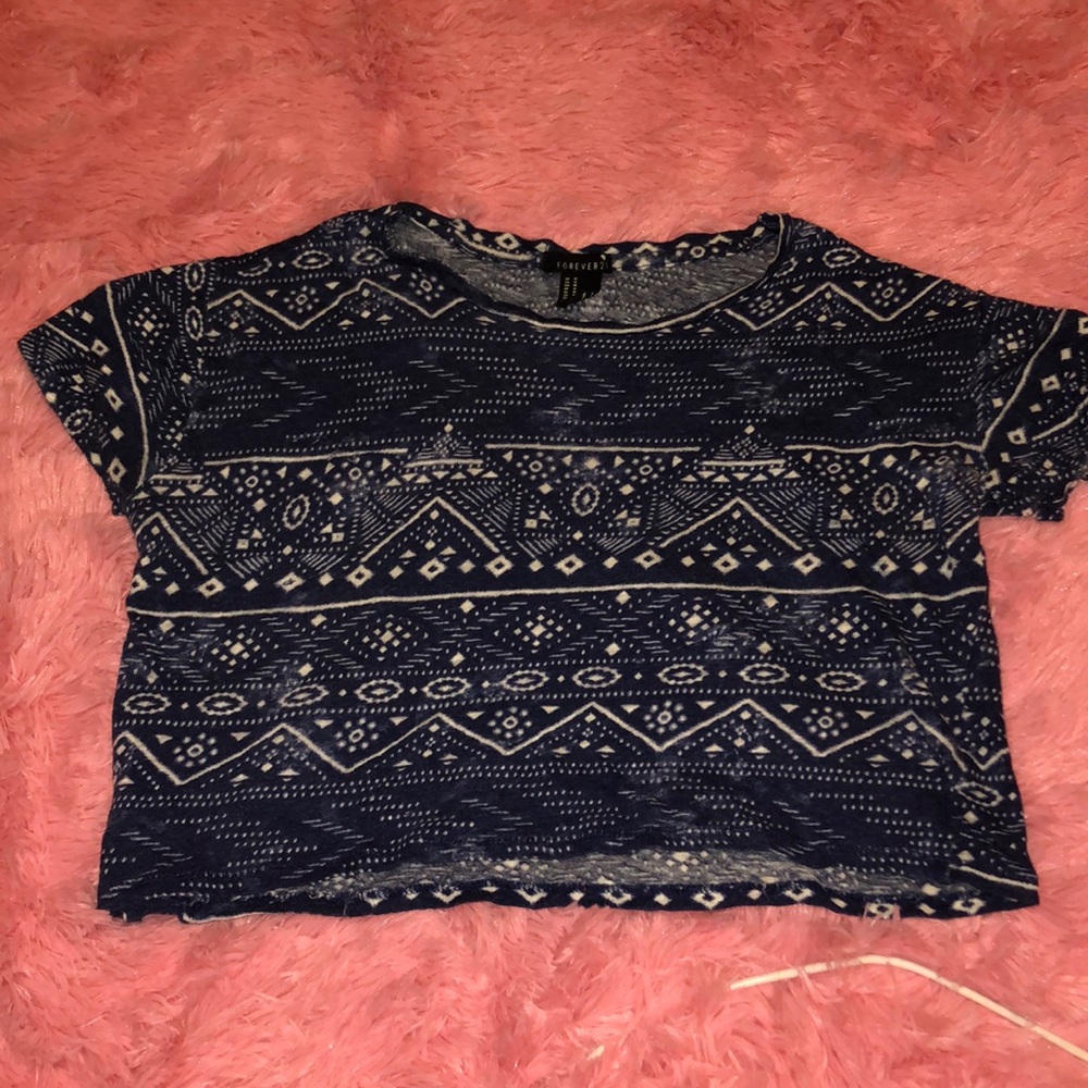 Cute Blue Forever 21 Crop Top